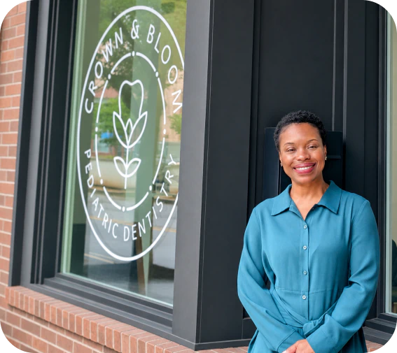 Desktop_Meet_The_Doctor_Hero_2 Dr. Loliya Stewart in Atlanta GA at Crown & Bloom Pediatric Dentistry